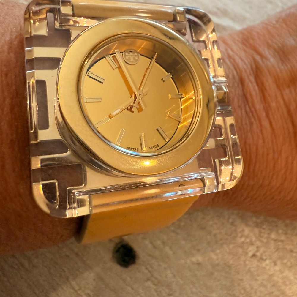 Gold and Clear Wearable Watch